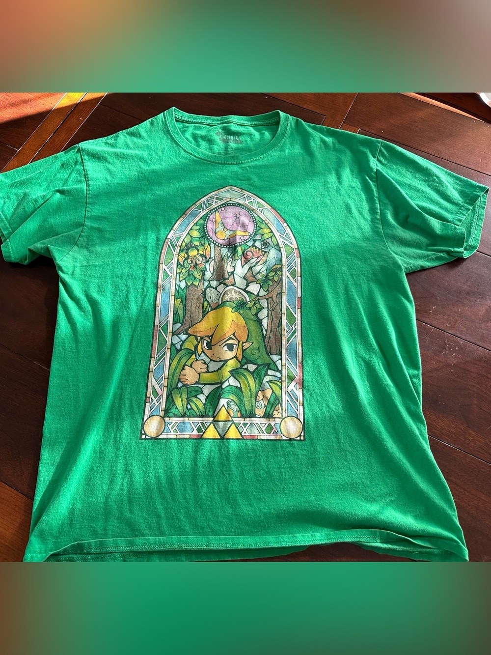 Nintendo Zelda Logo Tee - Bright Green short sleeve cotton t shirt